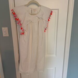 Crewcuts White Dress with Pink and coral Accents size 12 beach